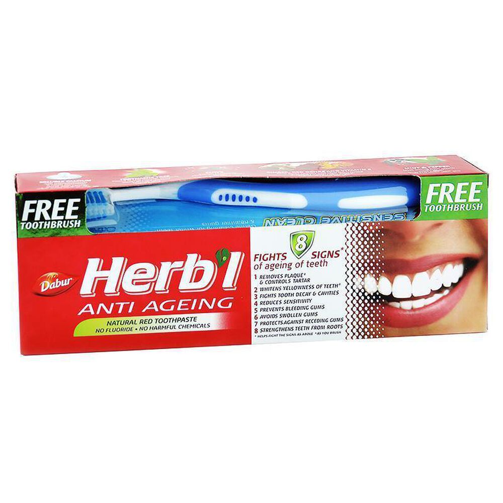 Pasta Dental Herb'l Anti Envejecimiento + Cepillo De Dientes 150gr image number 0.0