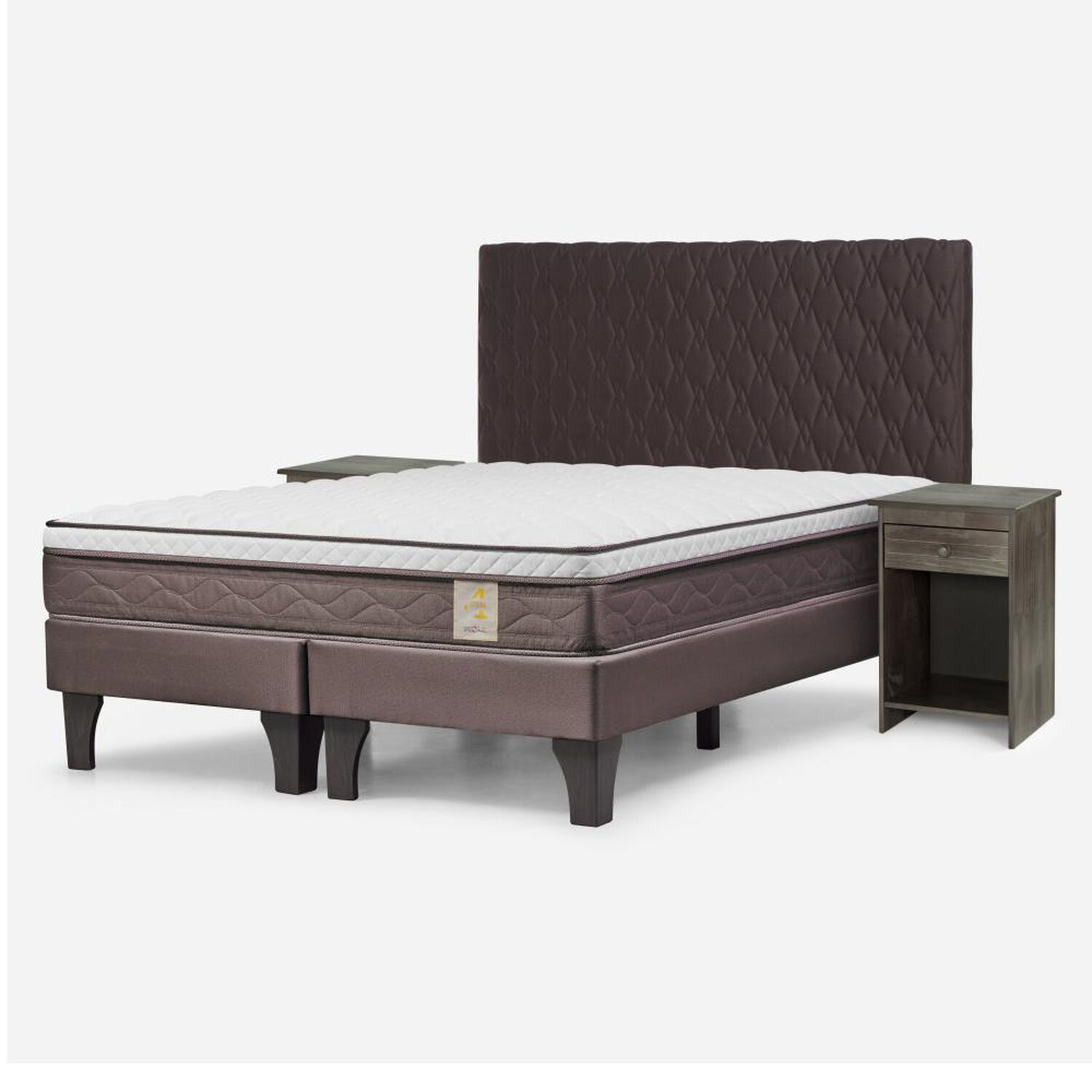 Cama Europea Rosen New Style 4 Plus / 2 Plazas / Base Dividida + Set De Maderas image number 1.0