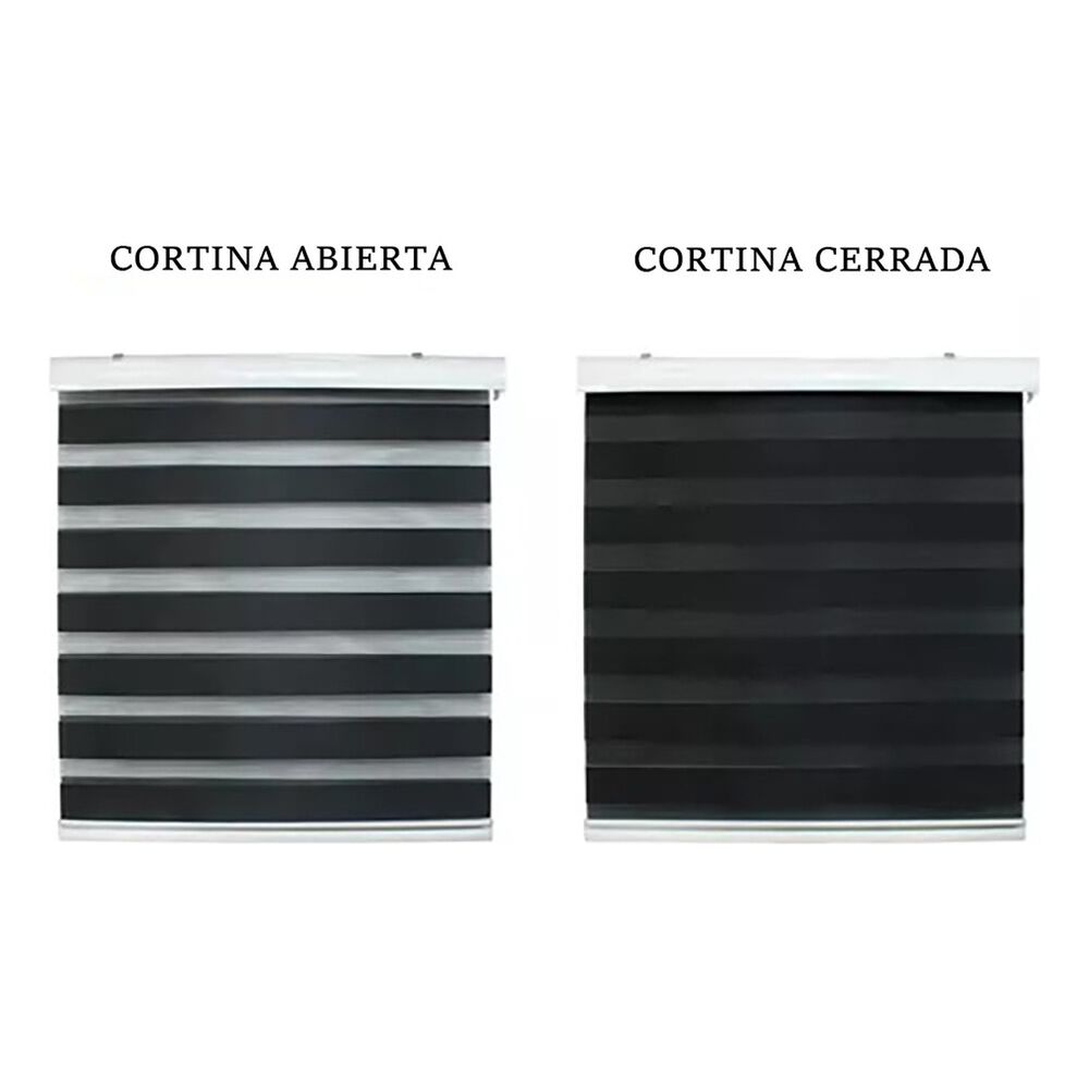 Cortina Roller Duo Zebra 100x180cm Negro Dia Noche image number 2.0