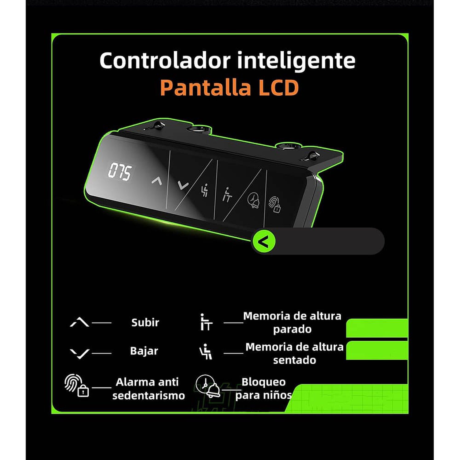 Escritorio El&eacute;ctrico Regulable Warrior 120cm Lubabycas image number 4.0