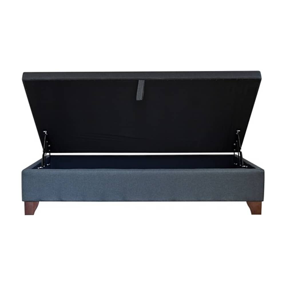 Base De Cama Ba&uacute;l Gris 1 Plaza Largo 200 Cm Con Patas De Madera 11 Cm image number 2.0