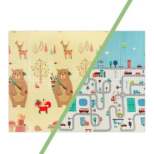 Alfombra Antigolpe Plegable Extra Grueso Premium Oso Ciudad