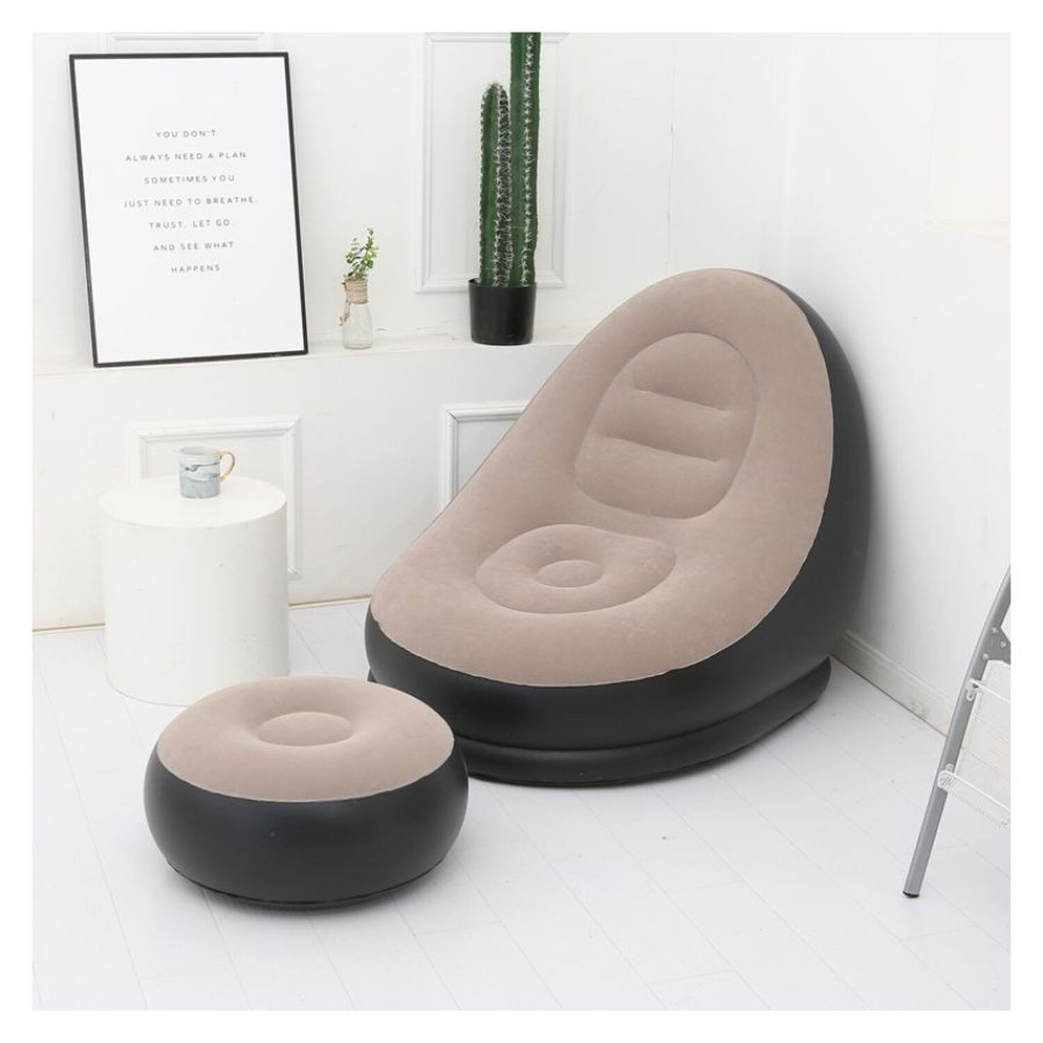 Sofa Con Reposa Pies Inflable Puff Sillon Portatil image number 4.0
