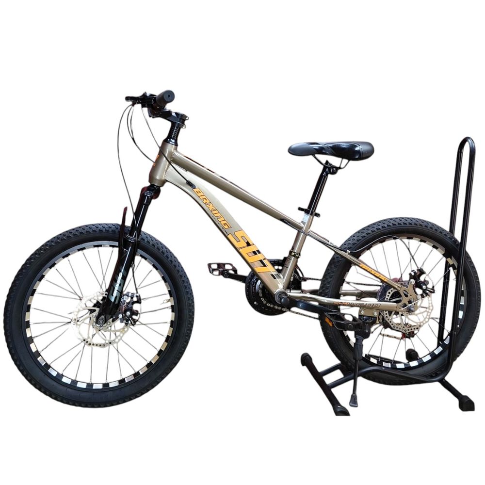 Bicicleta Aro 20 Brxing Con Freno Disco Y 21 Vel. Gris Log Naranjo image number 3.0