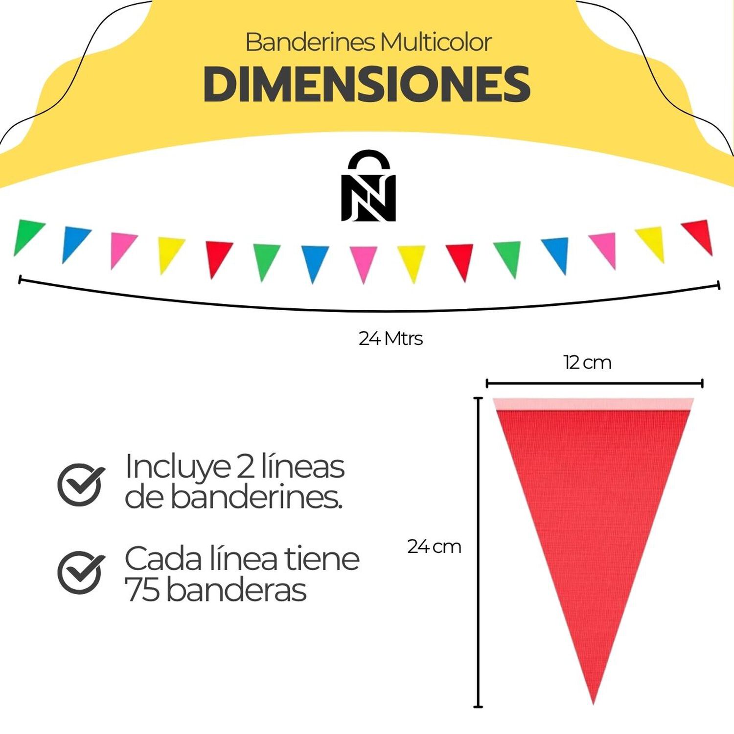 Banderines Multicolor 80mm X150 Para Fiestas Y Cumplea&ntilde;os image number 3.0