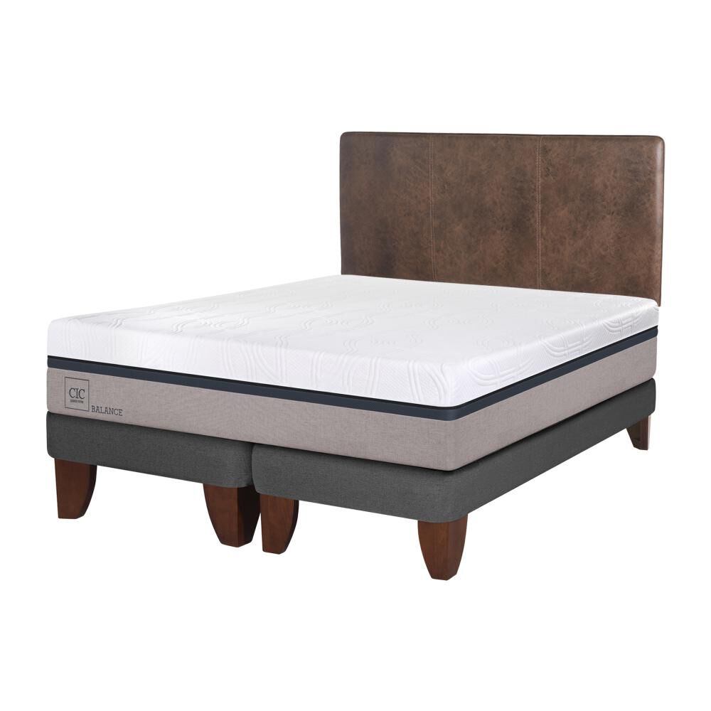 Cama Europea Cic Balance / 2 Plazas / Base Dividida + Respaldo image number 1.0