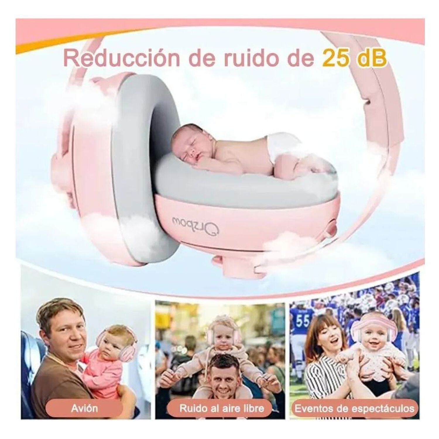 Audifonos Antiruido Bebe Protector Auditivo Orejeras image number 3.0