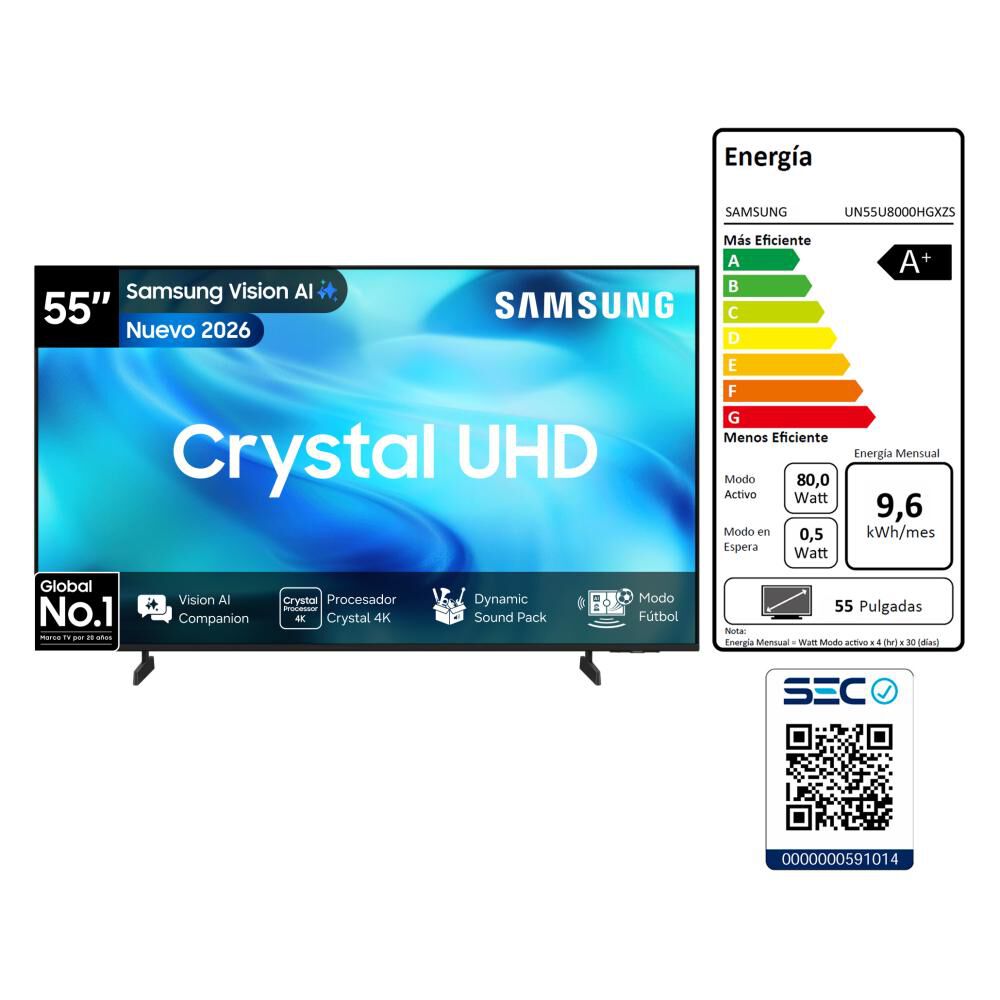 Led 55" Samsung UN55U8000HGXZS / Ultra HD 4K / Smart TV image number 8.0