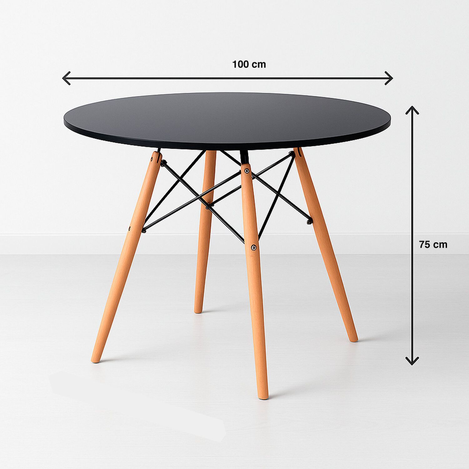 Mesa De Comedor Eames 100cm Redonda - Negra image number 3.0