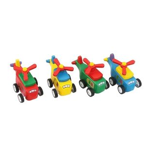 Helicoptero De Madera A Cuerda De 12cm Juguete Para Niños