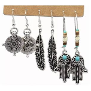 Pack 12 Pares Aretes Con Piercing Arracadas Pendientes Largo