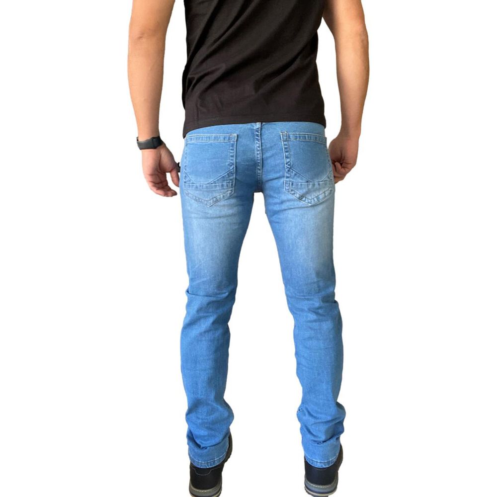 Pantalón Jeans Straight Fit Azul Claro image number 2.0