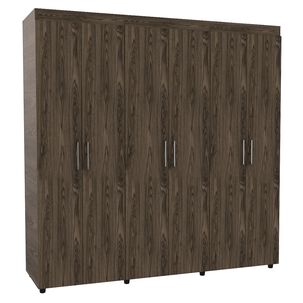 Closet 6 Puertas 2 Cajones Caf&eacute; Oscuro 181,5 Cm X 51,5 Cm X 180 Cm