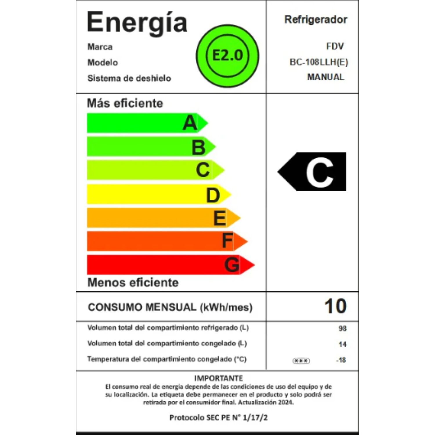 Frigobar Tundra Crema 112l Fdv image number 7.0