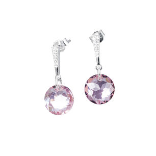 Aros Gracia Cristales Genuinos Light Rose