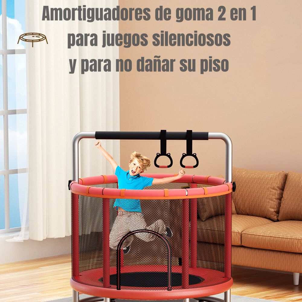 Cama Elástica Trampoline 150cm Con Barra Ejercicio Lubabycas image number 6.0