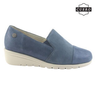 Zapato De Cuero Chalada Mujer Casia-1 Azul Casual