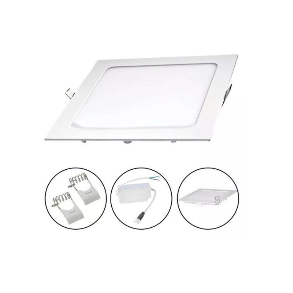 Lampara Led Plafon Sobreponer Cuadrdado 24w Panel Luz Frio image number 0.0