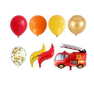 Pack Globos Decorativos De L&aacute;tex Bombero Cotillon