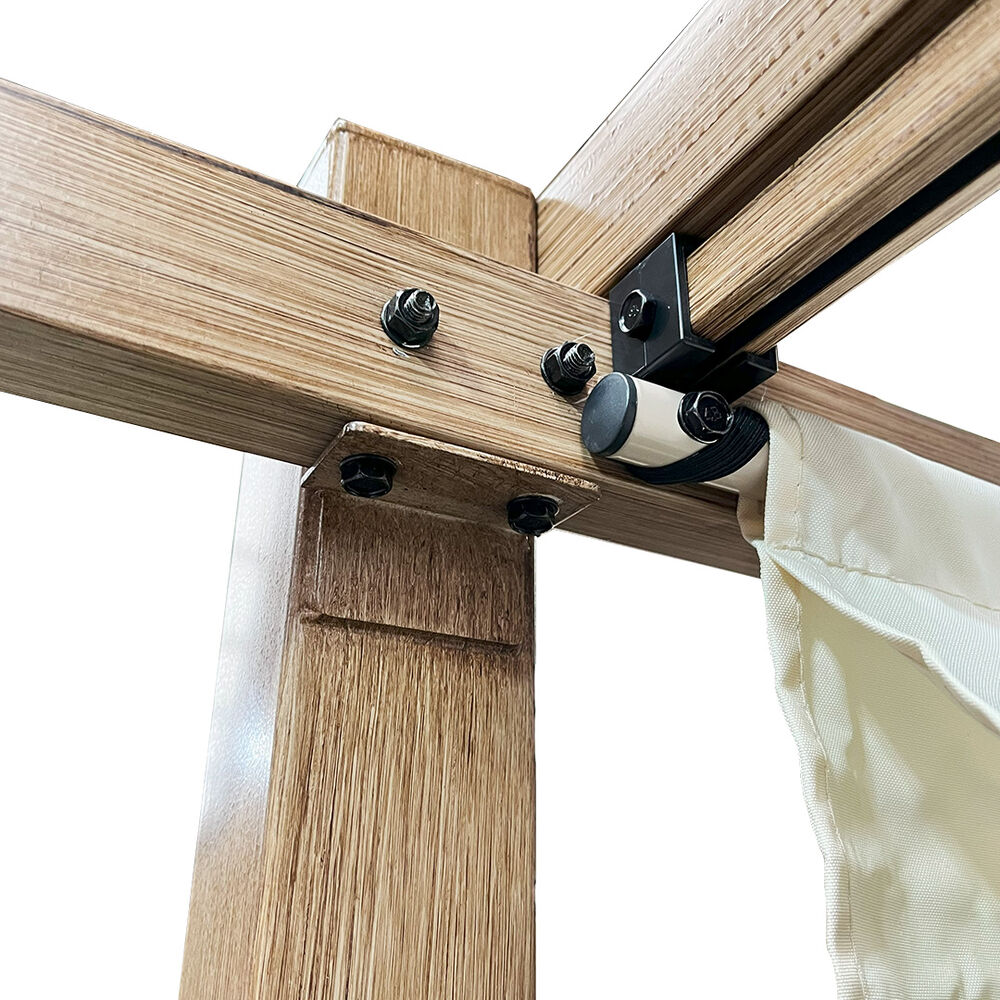 P&eacute;rgola R&uacute;stica Con Tela Retr&aacute;ctil 3x4 Mt Marfil image number 2.0