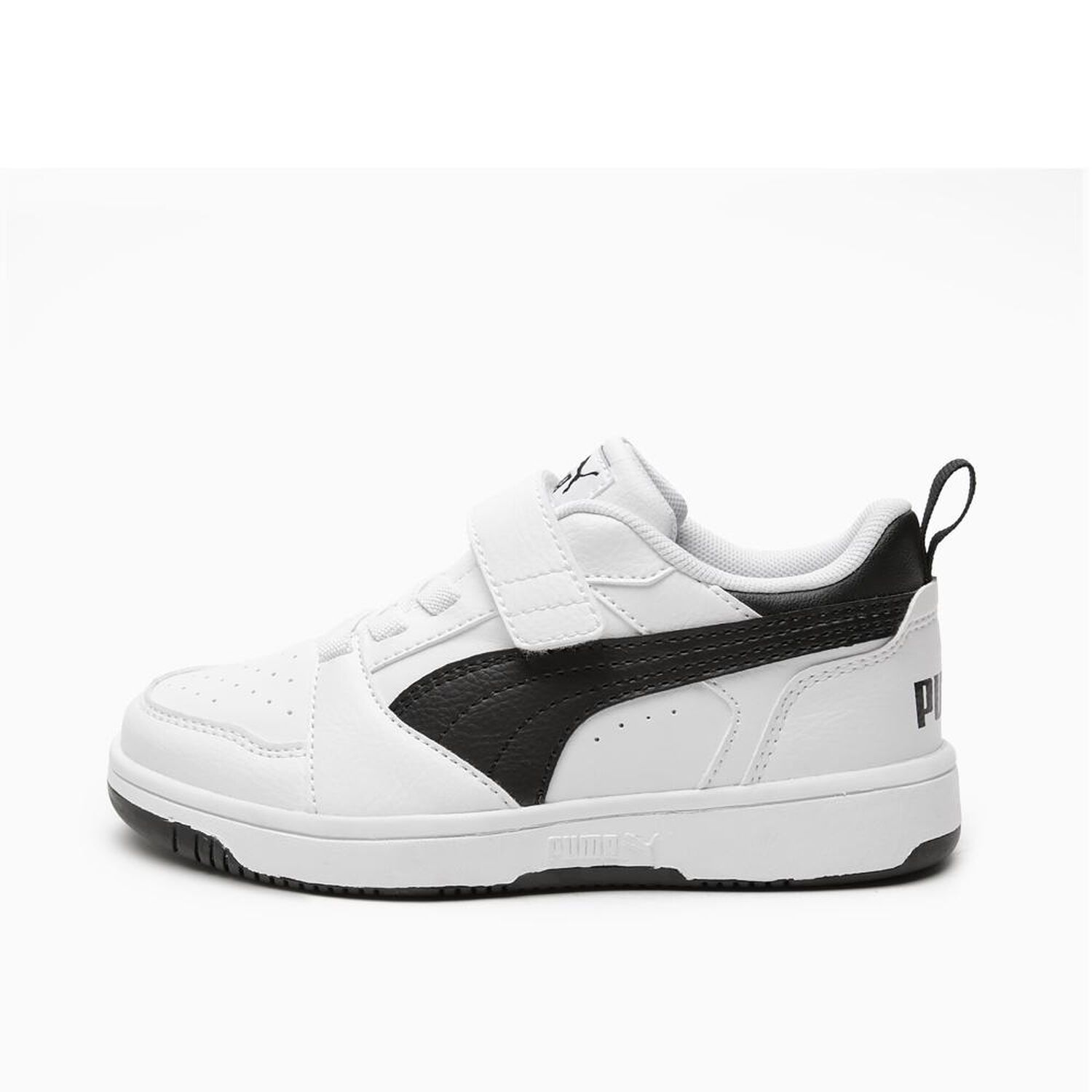 Zapatilla Infantil Unisex Puma Rebound V6 Lo Ac+ Ps Blanco/negro image number 1.0