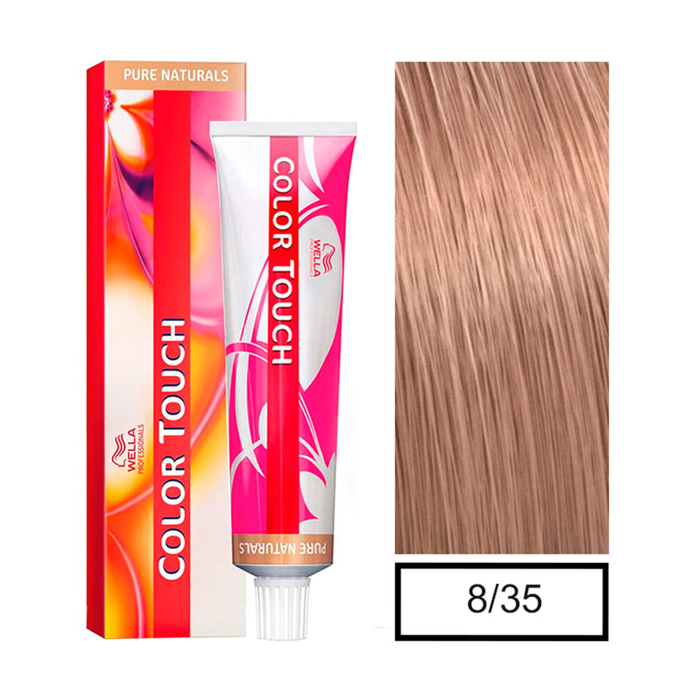 Wella - Tintura Semipermanente Color Touch 8/35 Rubio Claro Dorado Caoba 60gr + Peróxido En Crema De 1,9% image number 0.0