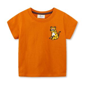Polera Ni&ntilde;o Algod&oacute;n Manga Corta Jump Kids Leopardo Feliz 2 A 7 A&ntilde;os