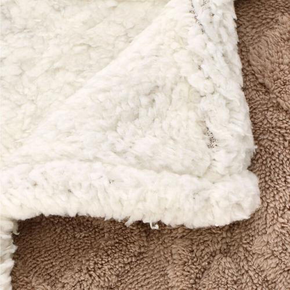 Frazada Andes Jacquard Sherpa Beige 2 Plaza image number 2.0