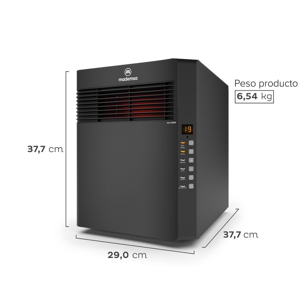 Estufa El&eacute;ctrica Mademsa Infrarroja 1500w Digital Eco Inf10 image number 2.0