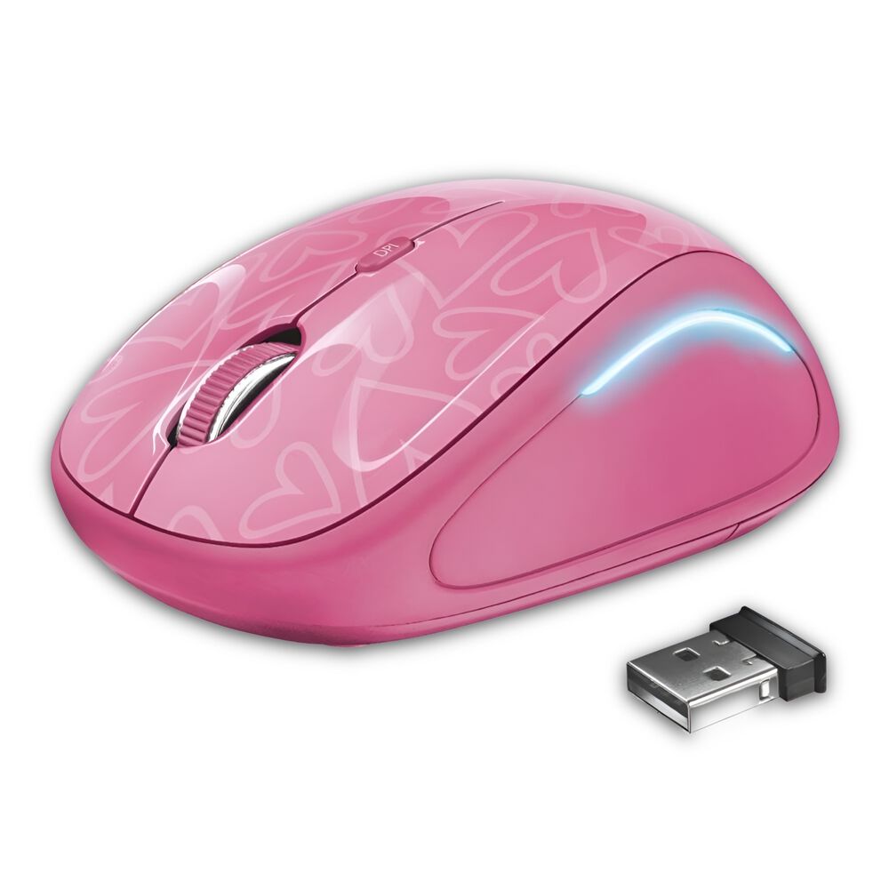 Mouse Inalambrico Rosado Retro Iluminado Rgb Trust Yvi 22336 image number 7.0