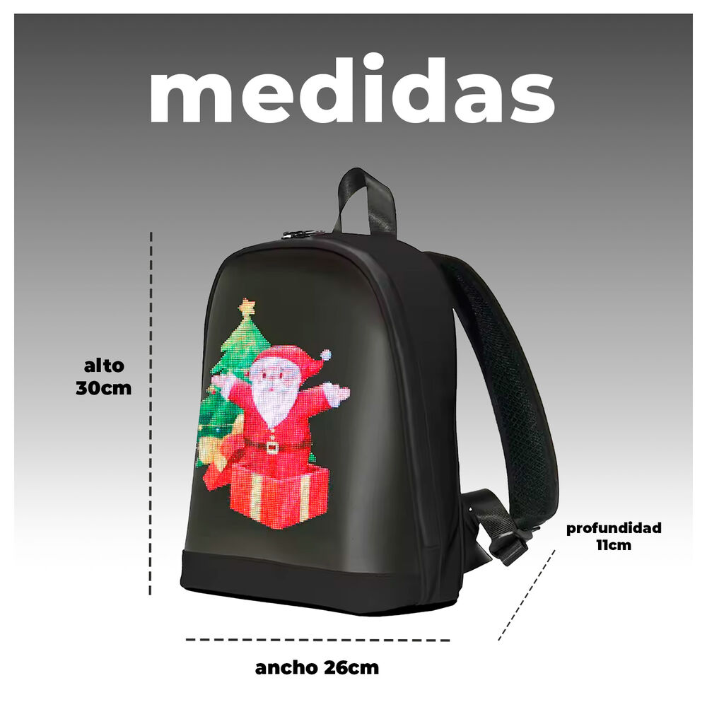 Mochila Led Personalizable Con Pantalla Animada Y Power Bank image number 3.0