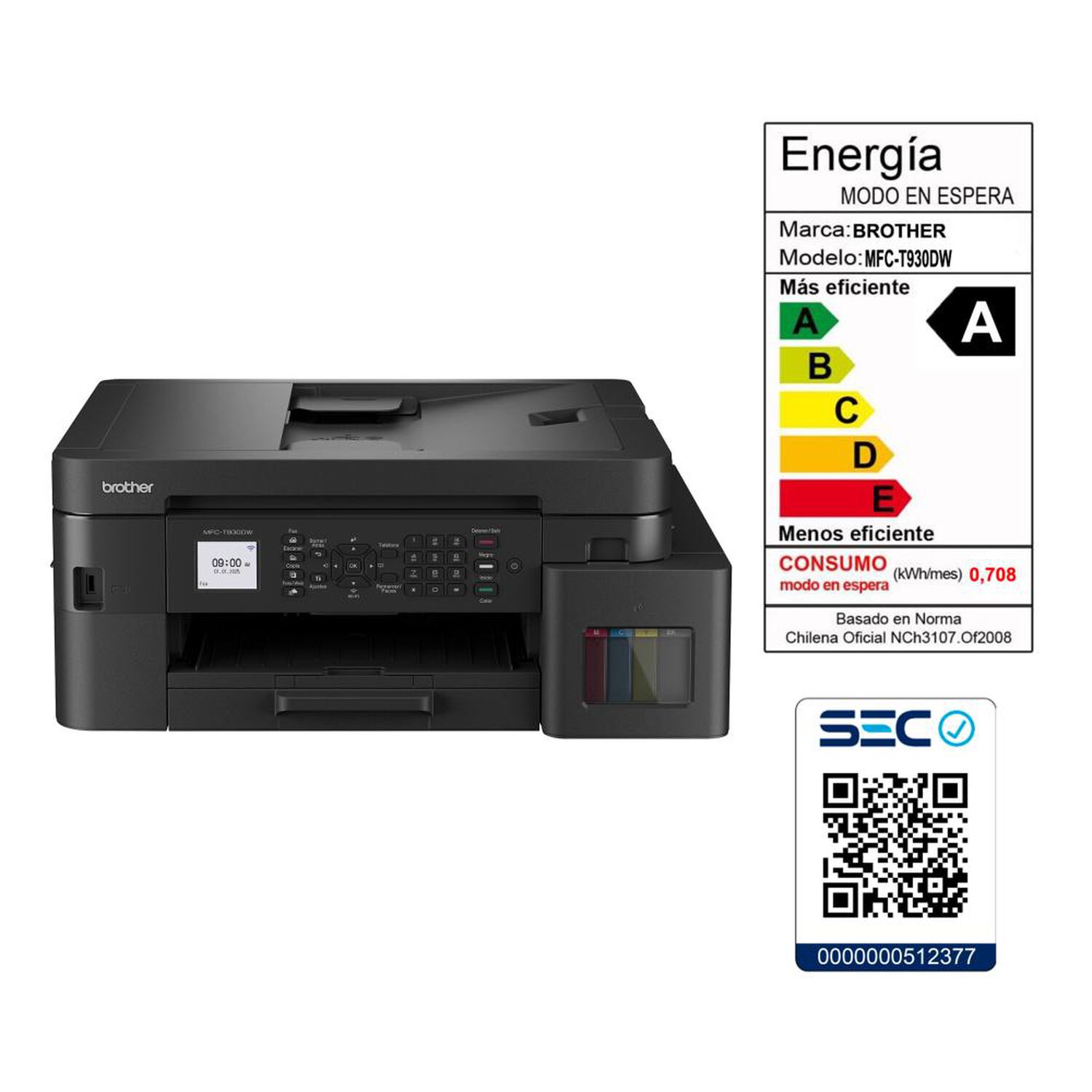 Impresora Multifuncional Brother MFCT930DW image number 9.0