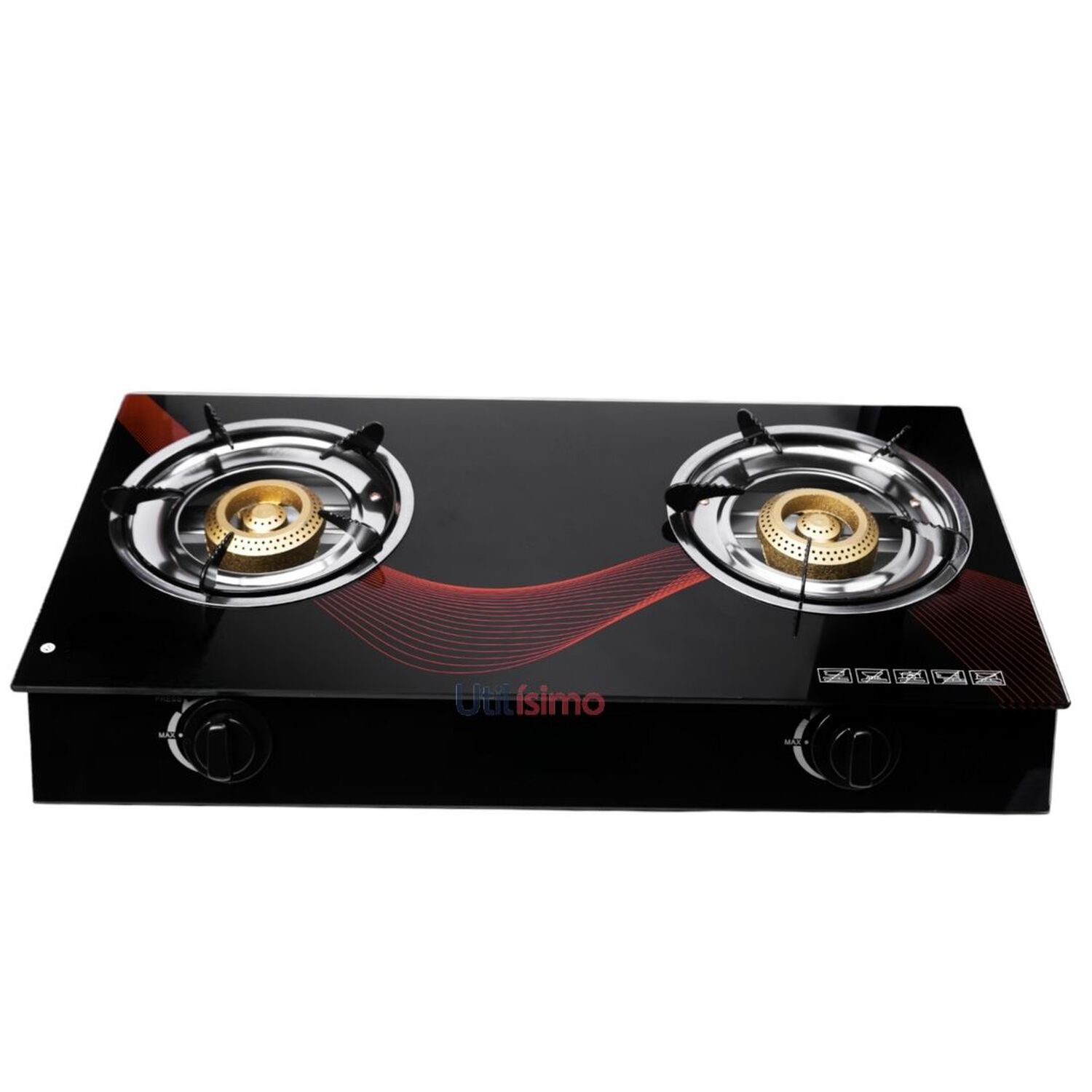 Cocina Encimera A Gas Vidrio Templado Line 2 Platos Regular image number 0.0