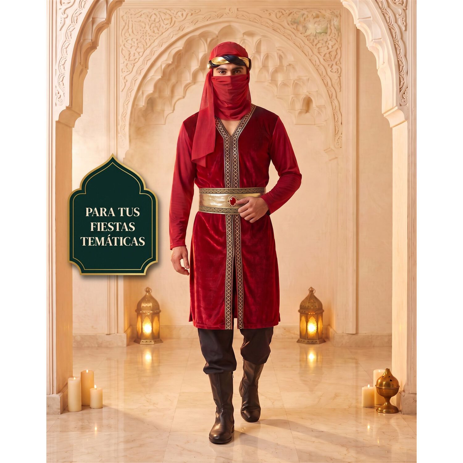 Disfraz Guerrero Mediaval Arabe Persa Turco Otomano Para Adultos image number 3.0