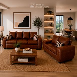 Juego De Living Elegant Detail Houston Pu / 5 Cuerpos