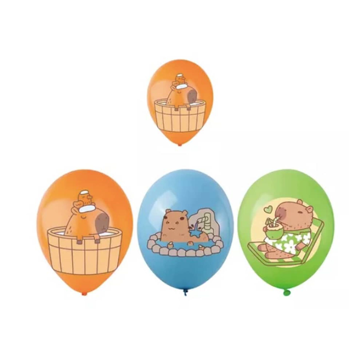 Pack 12 Globos Cumplea&ntilde;os Dise&ntilde;o Capibara image number 0.0