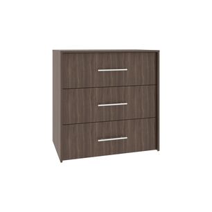 Comoda 3 Cajones 82,1x80x52,3 Cm Caf&eacute; Y Negro
