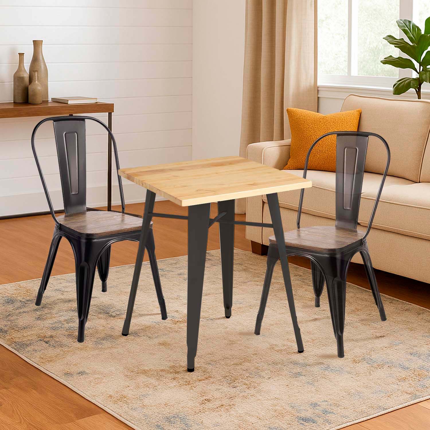 Mesa Metal Tolix Cubierta Madera 70x70 Cm image number 4.0