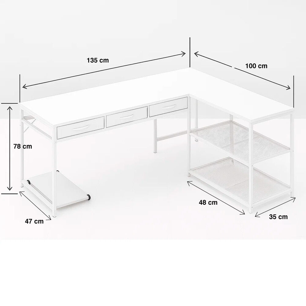 Escritorio Prisma En L - Blanco image number 2.0