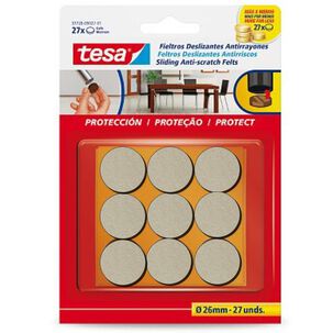 Fieltro Anti-rasguños Uso Pesado Beige 26mm 18un - Tesa