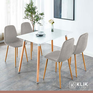 Pack De 4 Sillas Spoon Terciopelo - Gris