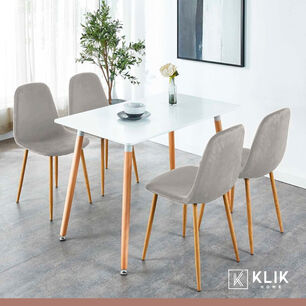 Pack De 4 Sillas Spoon Terciopelo - Gris