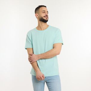 Polera Básica Slim Manga Corta Cuello Redondo Hombre Az Black