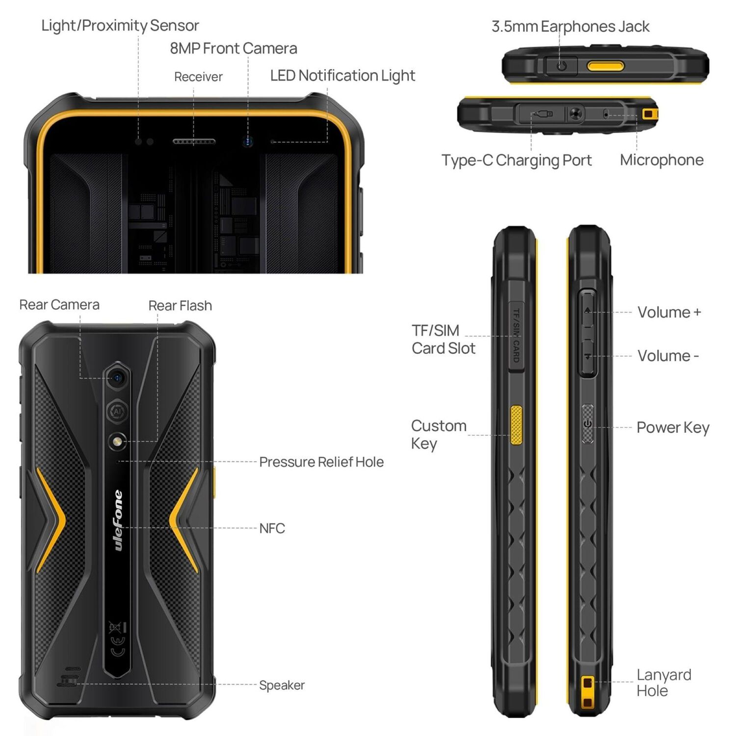 Celular Rugged Ulefone Armor X12 Pro Resistente A Golpes, Polvo, Humedad Y Agua / Desbloqueo Facial, Nfc, Pantalla Funciona Con Guantes, Radio Fm image number 8.0