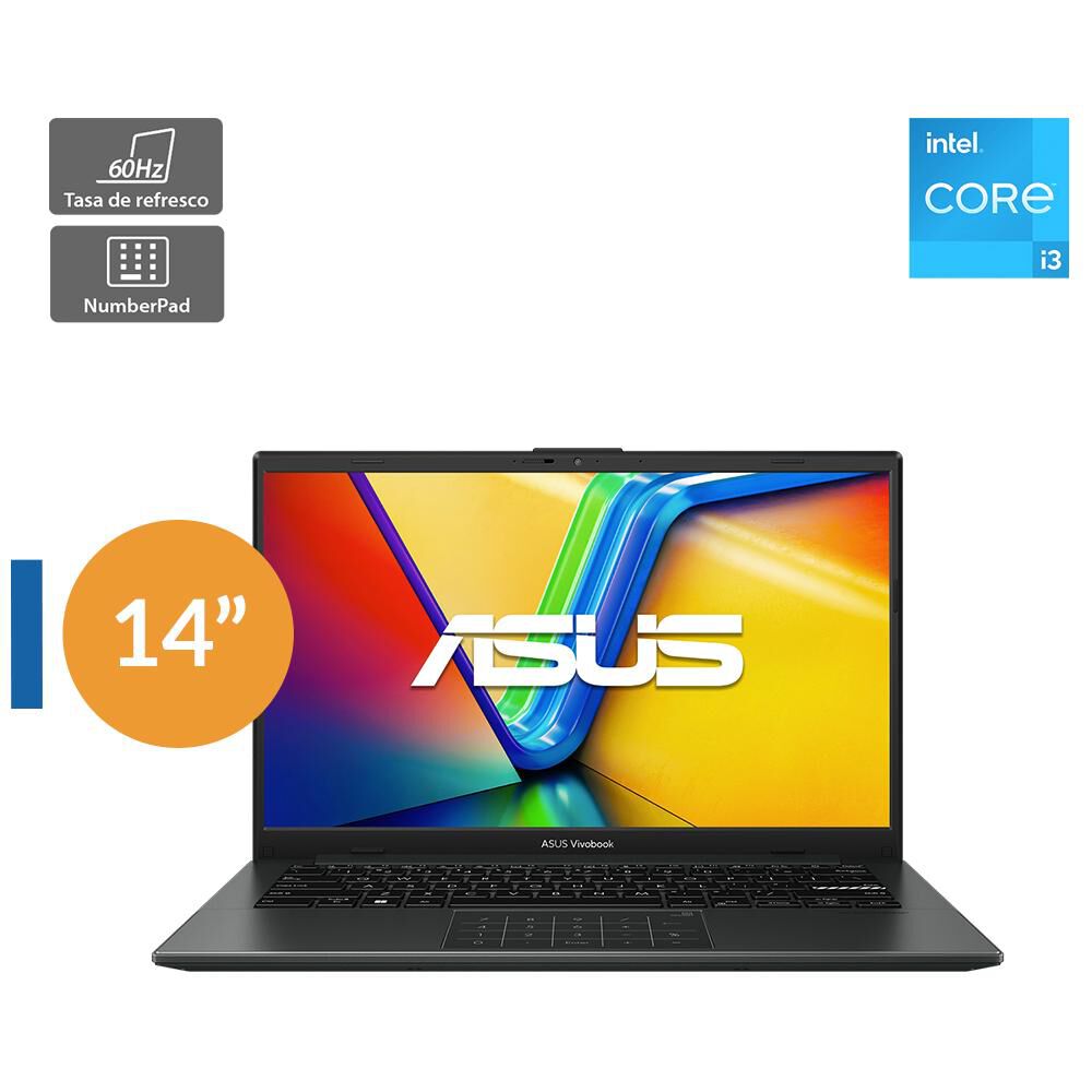 Notebook 14" Asus Vivobook Go 14 E1404 / Intel Core I3 / 8 GB RAM / 256 GB SSD image number 0.0