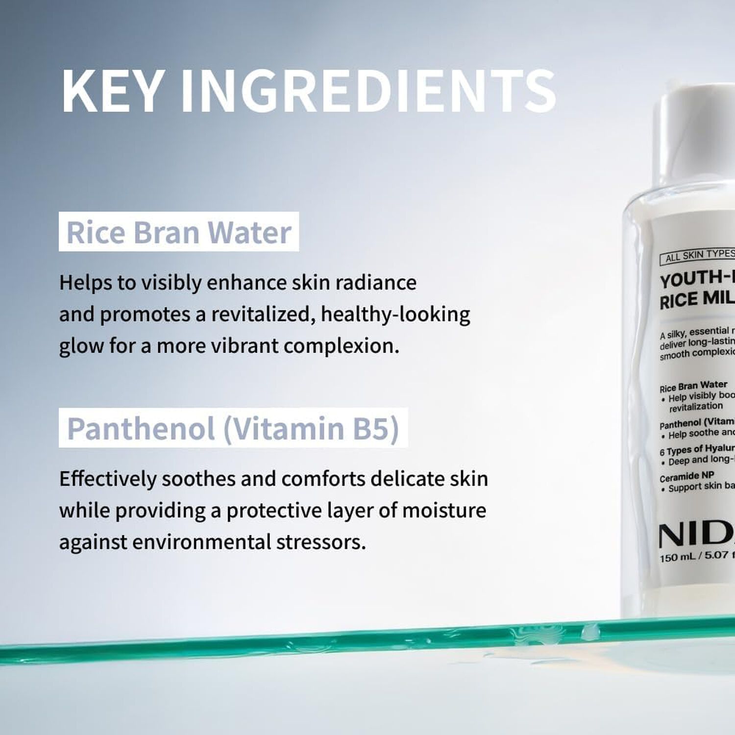 Youth-boosting Rice Milky Toner (nida) - 150ml T&oacute;nico Aclarante E Hidratante Con Extracto De Arroz Y Niacinamida image number 3.0