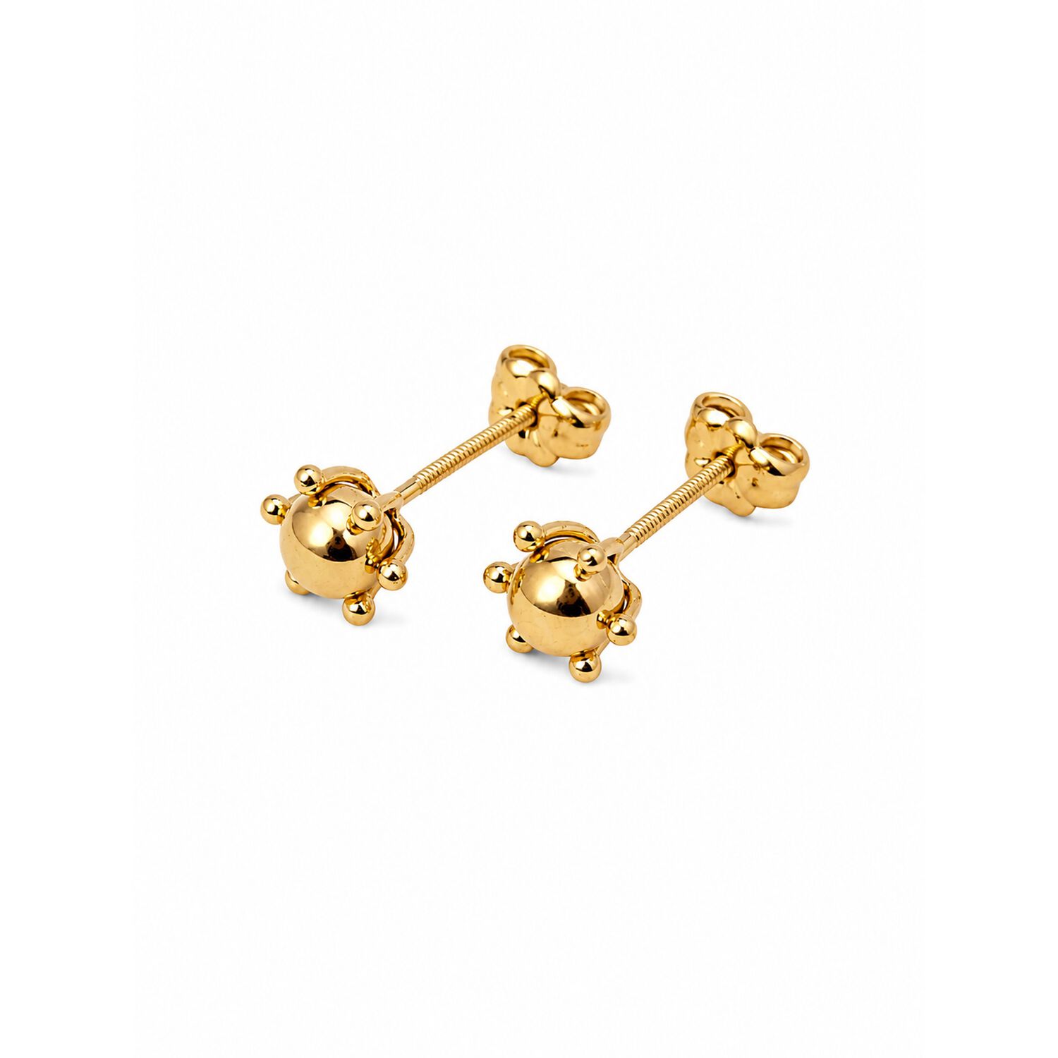 Aros Bolita Pistilo 6mm No3 Oro 18k 1.50gr Regalo Mujer Dorado image number 0.0