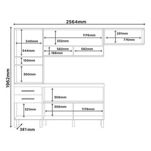 "kit Mueble De Cocina Mery Ann Marrocos/ Off White 258,8" 196,2x38,1x256,4