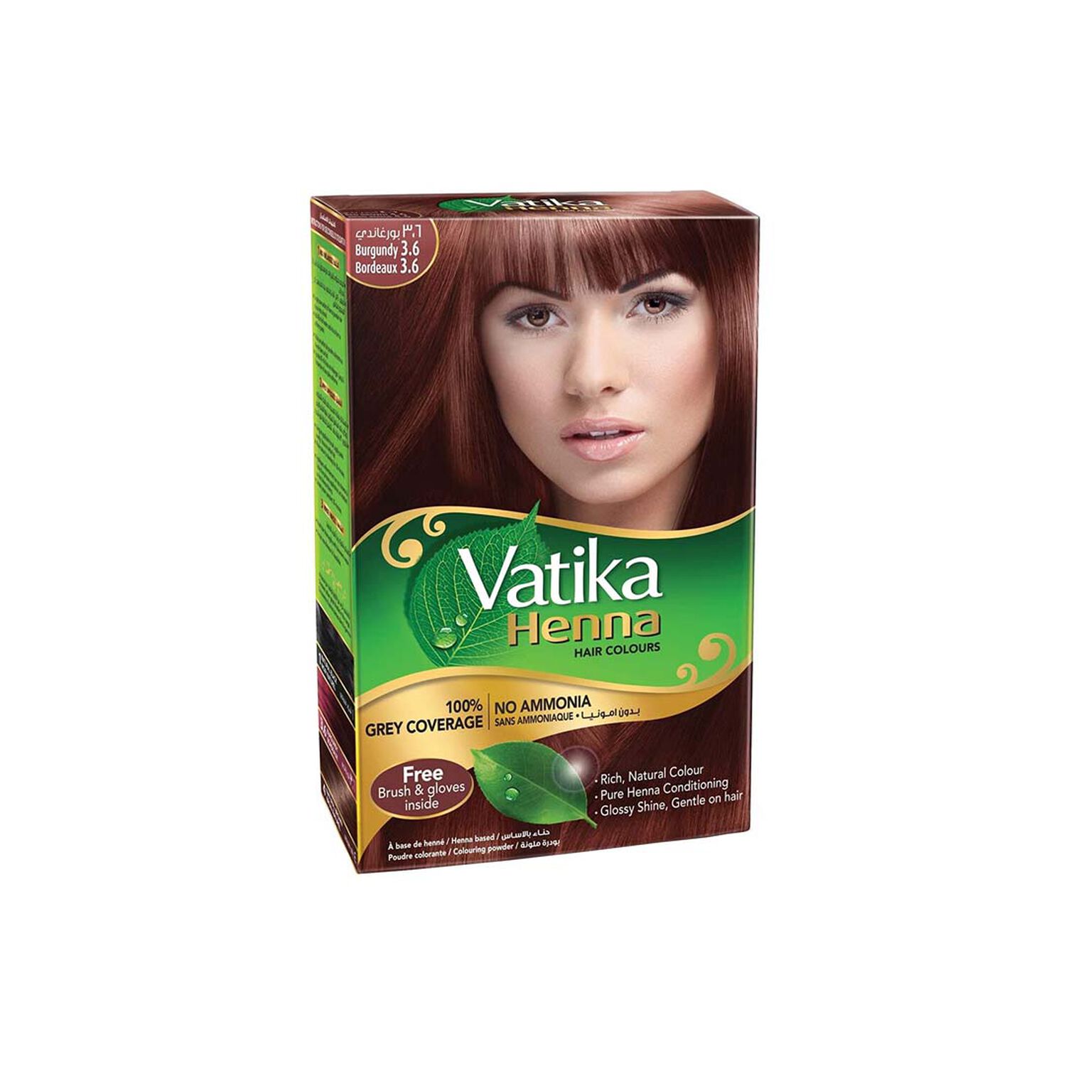 Vatika Henna Tintura Coloraci&oacute;n Borgo&ntilde;a 6 Sachets image number 0.0