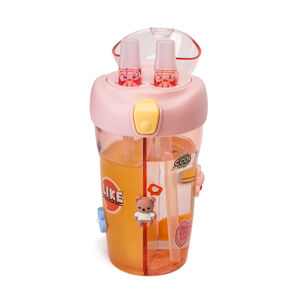 Botella Doble Compartimiento Con Stickers Rosado Chinitown